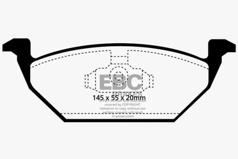 EBC 98-99 Volkswagen Beetle 2.0 Greenstuff Front Brake Pads thumbnail 3