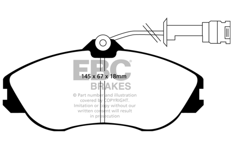EBC 92-95 Audi 90 2.8 Ultimax2 Front Brake Pads thumbnail 3