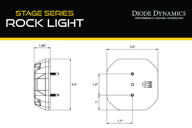 Diode Dynamics Stage Series Rock Light Surface Mount Adapter Kit (one) thumbnail 3