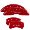 MGP 4 Caliper Covers Engraved Front Cursive/Cadillac Engraved Rear CTS Red finish silver ch thumbnail 8
