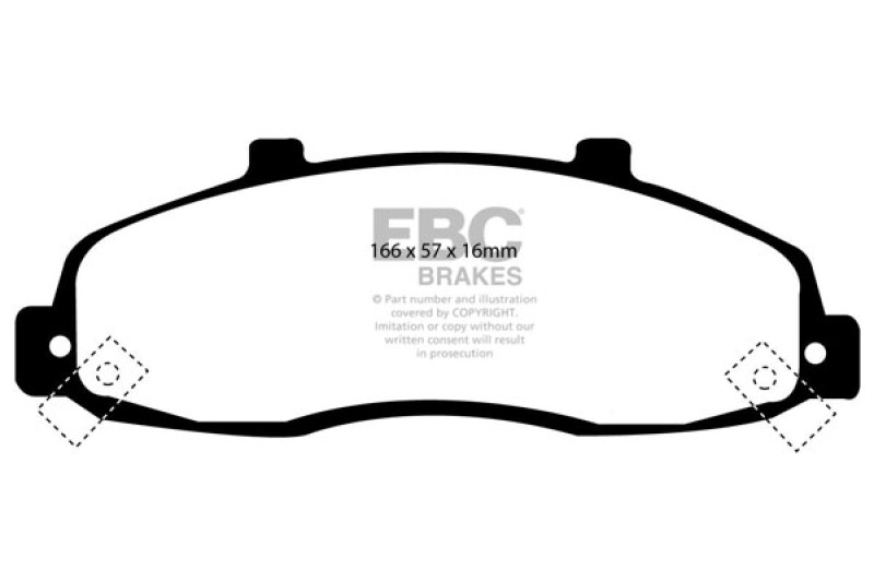 EBC 98-99 Ford F150 4.2 (2WD) (Rear Wheel ABS) Greenstuff Front Brake Pads thumbnail 4