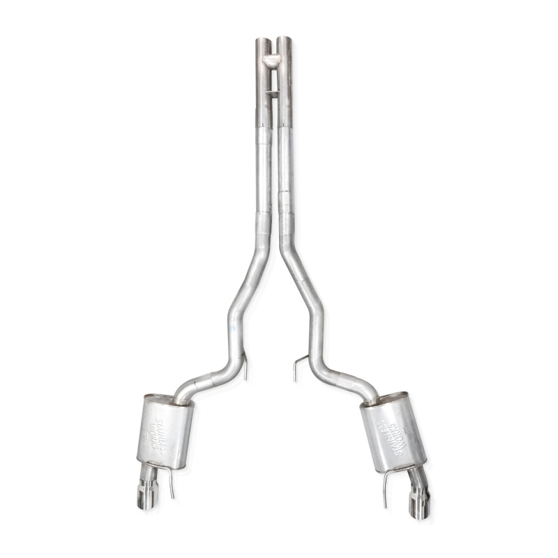 Stainless Works 2024 Mustang GT Catback Dual Tips Legend Sound H-Pipe Performance Connect Exhaust