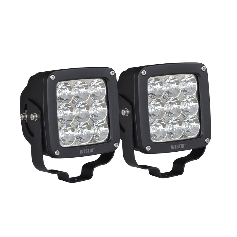 Westin Axis LED Auxiliary Light 4.5 inch x 4.5 inch Square Spot w/3W Osram (Set of 2) - Black thumbnail 2
