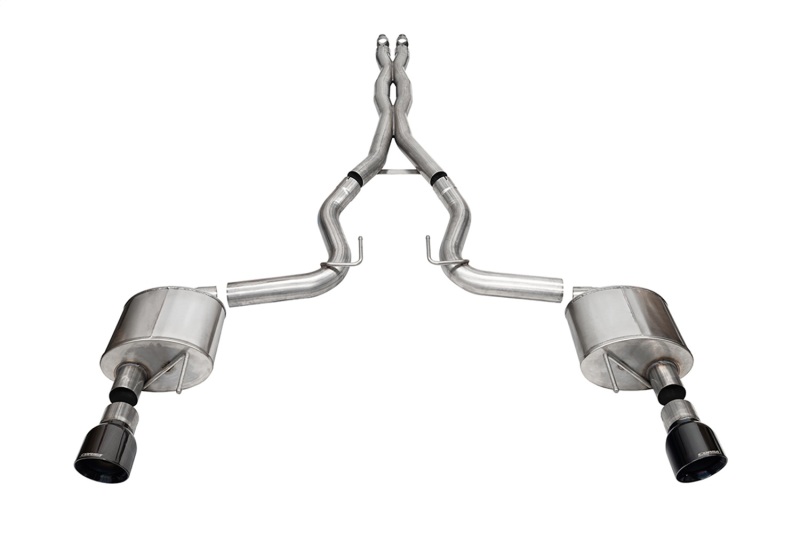 Corsa 24+ Ford Mustang GT Xtreme Cat-Back Ex. Sys. 3.0in Dual Rear Exit w/4.5in Black PVD Pro Tips thumbnail 2