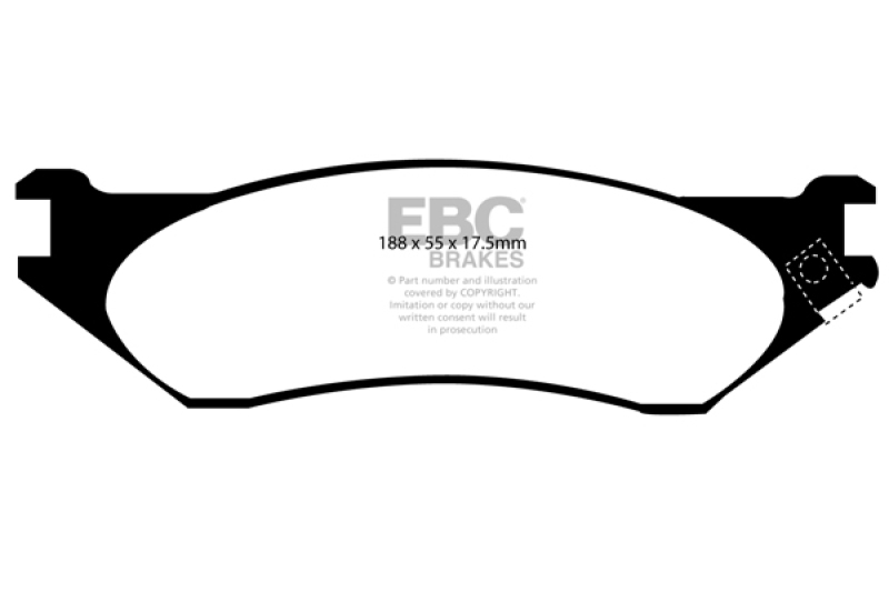 EBC 00-01 Dodge Ram 1500 (4WD) Pick-up 3.9 Extra Duty Front Brake Pads thumbnail 2