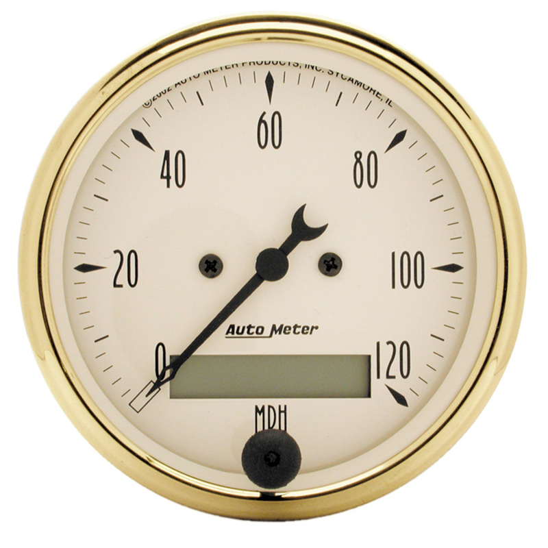 AutoMeter Gauge Speedometer 3-1/8in. 120MPH Elec. Prog. W/ Lcd Odo Golden Oldies thumbnail 2
