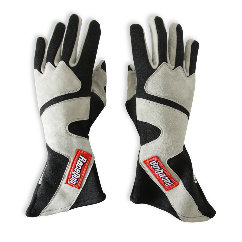 RaceQuip SFI-5 Gray/Black Large Long Angle Cut Glove thumbnail 2