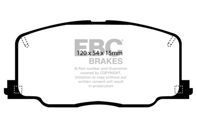 EBC 90-91 Lexus ES250 2.5 Ultimax2 Front Brake Pads thumbnail 3