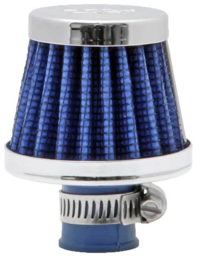 K&N 2in Base OD x .375in Flange ID x 1.75in H Rubber Base Crankcase Vent Filter - Blue thumbnail 2