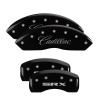 MGP 4 Caliper Covers Engraved Front Cursive/Cadillac Engraved Rear SRX Black finish silver ch thumbnail 8