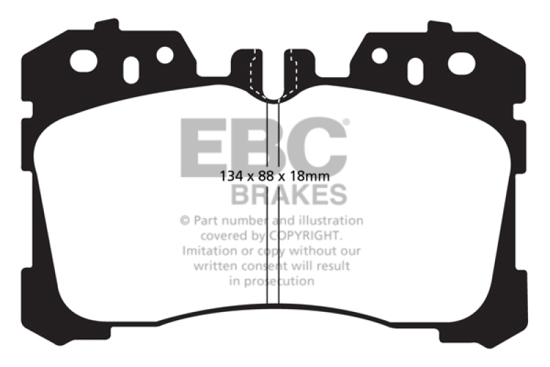 EBC 07+ Lexus LS460 4.6 Redstuff Front Brake Pads thumbnail 3