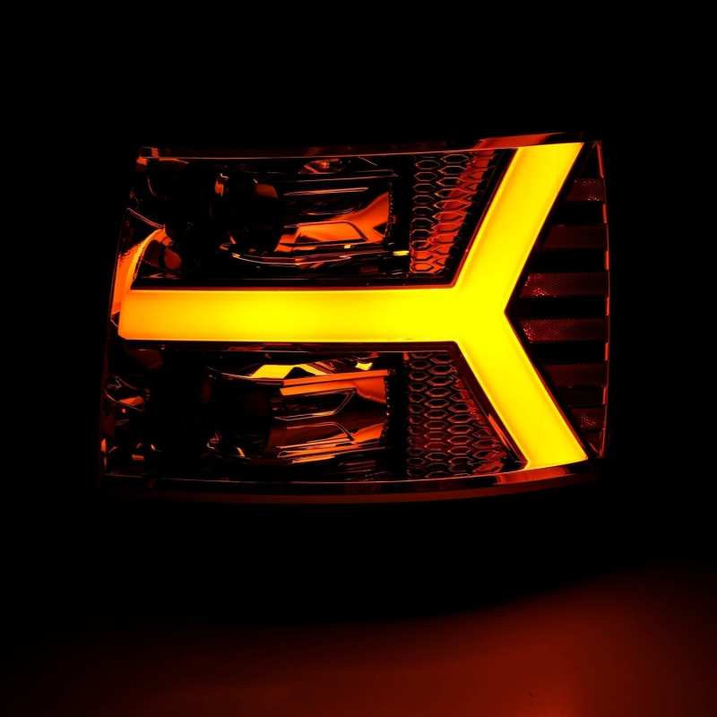 AlphaRex 07-13 Chevy 1500 LUXX LED Proj Headlights Plank Design Chrome w/ Activ Light/Seq Signal/DRL thumbnail 5