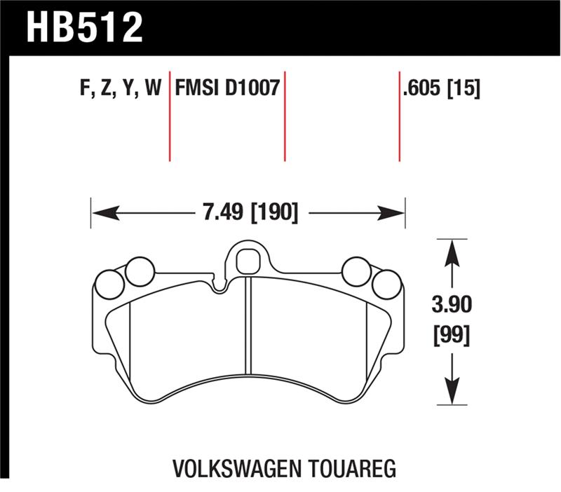 Hawk 04 Volkswagen Touareg Performance Ceramic Street Front Brake Pads