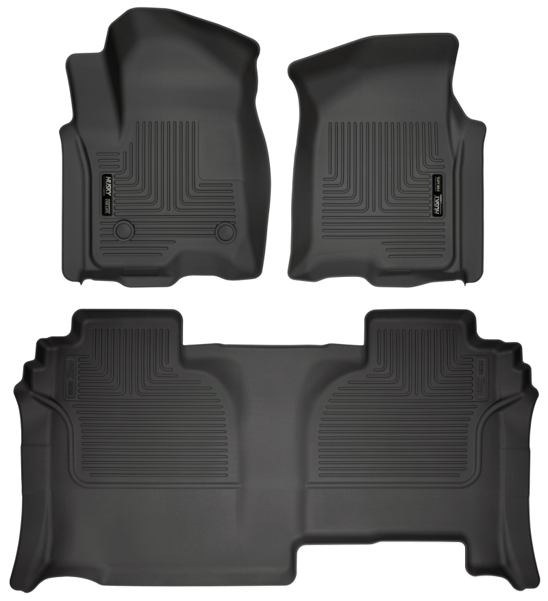 Husky Liners 19-23 GMC Sierra 1500 Double Cab Weatherbeater Black Front & 2nd Seat Floor Liners thumbnail 2