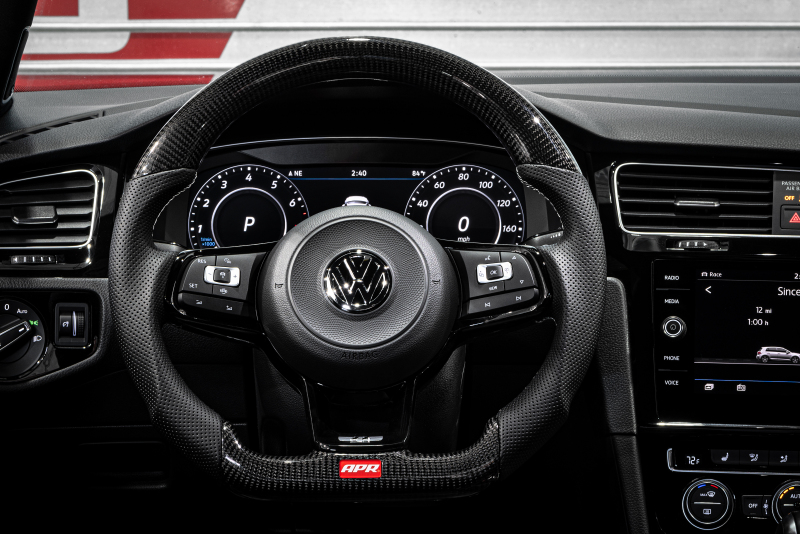 APR 15-26 Volkswagen Golf R/GTI/Jetta (MK7) Carbon Fiber/Silver Stitch Steering Wheel (For Paddles)