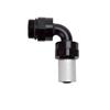 Russell ProClassic Crimp Hose Ends 610960 Fitting, End, Full Flow, On, 90 Degree, -8 AN to -10 AN O-Ring Boss, 360 Degree Swivel, Aluminum, Black/Clear, Each thumbnail 9