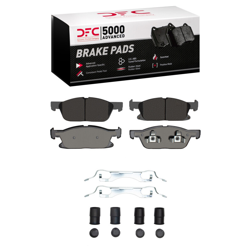 DFC 19-24 Ford Edge Front 5000 Advanced Low Metallic Brake Pads and Hardware Kit