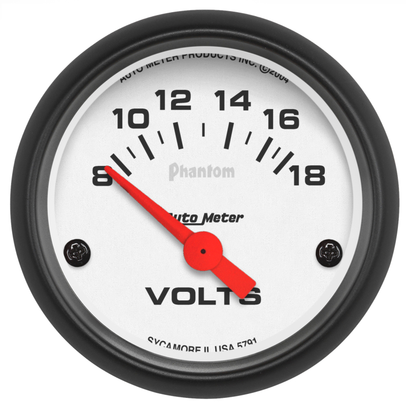 Autometer Phantom 52mm 8-18V Electronic Voltmeter Gauge thumbnail 2