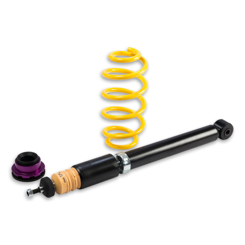 KW Variant 1 Coilover Kits 10281031 Kits, 1, 0.4 - 1.4 in. Lowered Front, 0.2 - 1.2 in. Lowered Rear, Natural/Purple Shocks, Yellow Springs, Audi, Volkswagen, Kit thumbnail 6