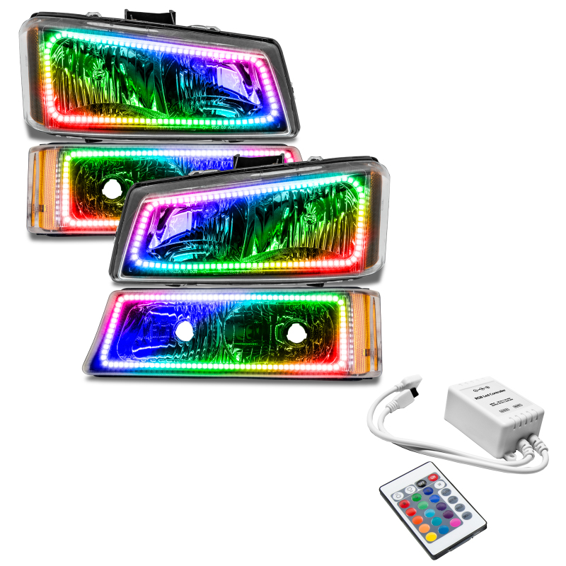 Oracle Chevy Silverado 03-06 Square Halo Kit - ColorSHIFT w/ Simple Controller thumbnail 3