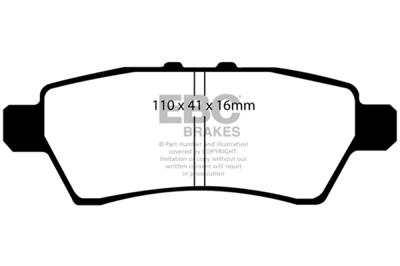 EBC 05-12 Nissan Pathfinder 4.0 Yellowstuff Rear Brake Pads thumbnail 6