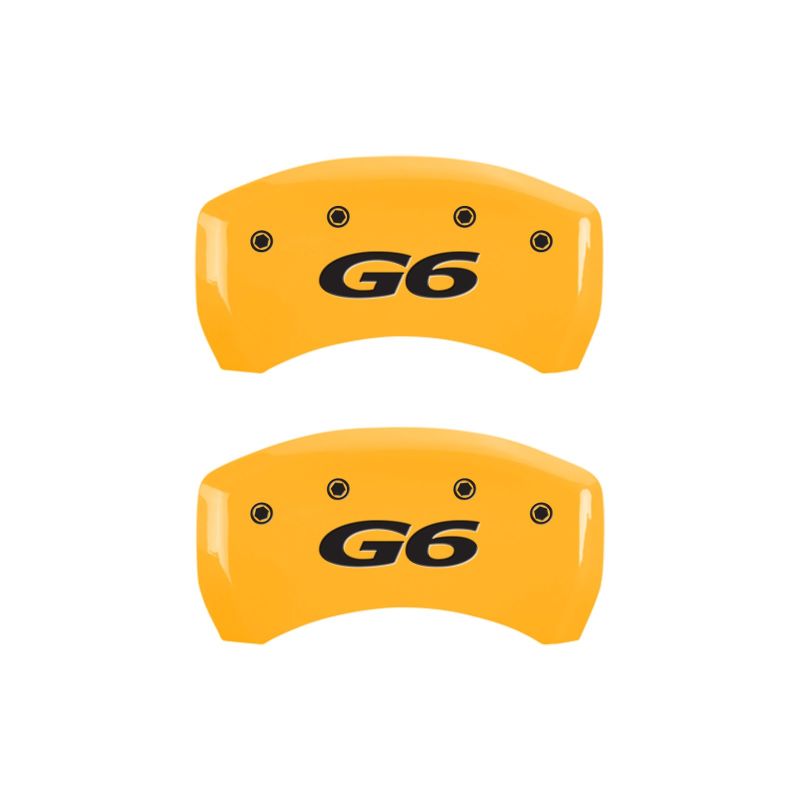 MGP 4 Caliper Covers Engraved Front Pontiac Rear G6 Yellow Finish Black Char 2007 Pontiac G5 thumbnail 6