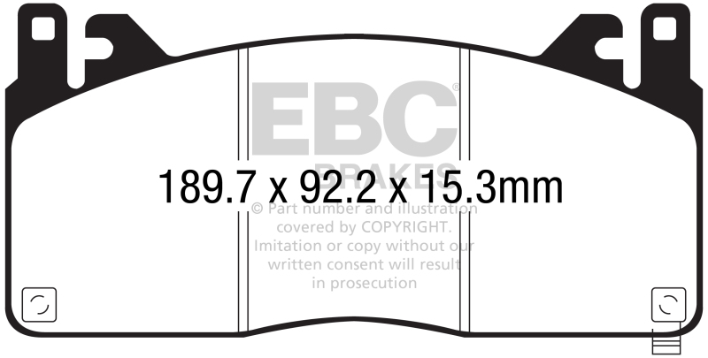 EBC 2015+ Ford Mustang GT350 Bluestuff Front Brake Pads thumbnail 3