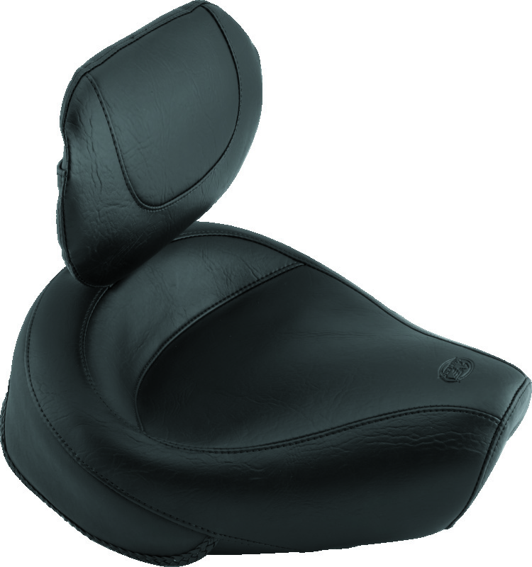 Mustang 82-03 Harley Sportster Wide Touring Solo Seat w/Driver Backrest - Black