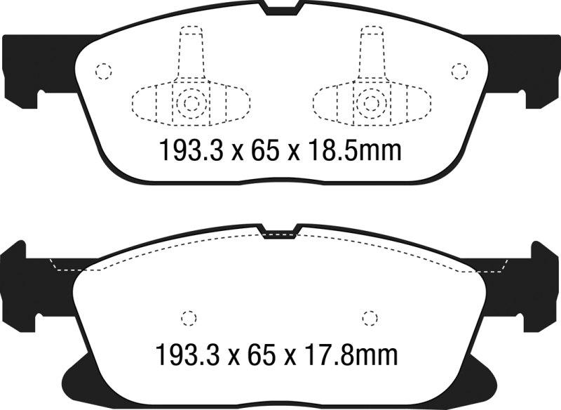 EBC 15+ Ford Edge 2.0 Turbo FWD Yellowstuff Front Brake Pads thumbnail 3