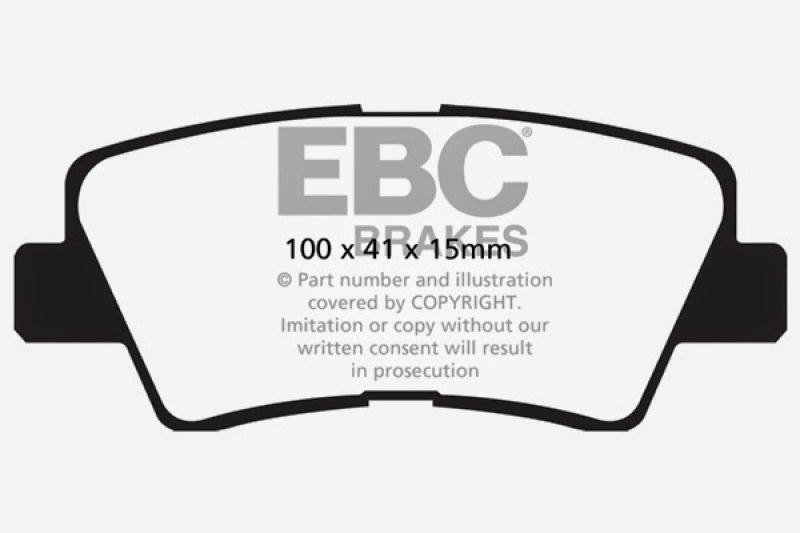 EBC 09-11 Hyundai Azera 3.3 Redstuff Rear Brake Pads thumbnail 6