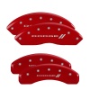 MGP 4 Caliper Covers Engraved Front & Rear With stripes/Dodge Red finish silver ch thumbnail 8