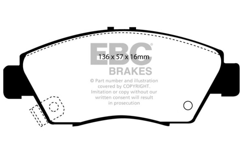 EBC 12 Acura ILX 1.5 Hybrid Ultimax2 Front Brake Pads thumbnail 4