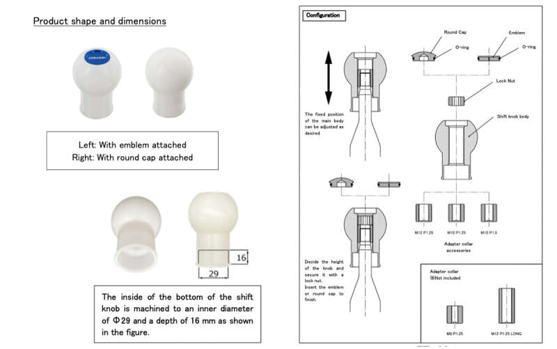 GReddy Duracon Shift Knob B-Type - White thumbnail 3