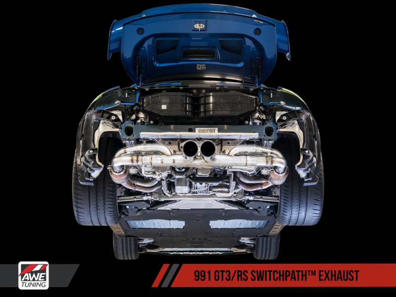 AWE Tuning Porsche 991 GT3 / RS SwitchPath Exhaust - Chrome Silver Tips thumbnail 8