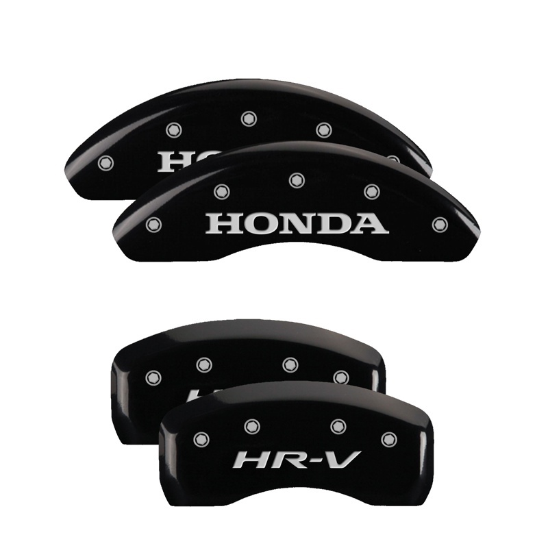 MGP 4 Caliper Covers Engraved Front Honda Engraved Rear HR-V Black finish silver ch thumbnail 6