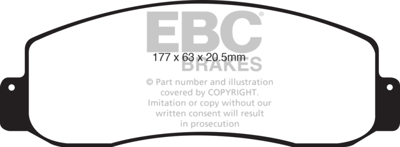 EBC 05-07 Ford F250 (inc Super Duty) 5.4 (2WD) Extra Duty Front Brake Pads thumbnail 5