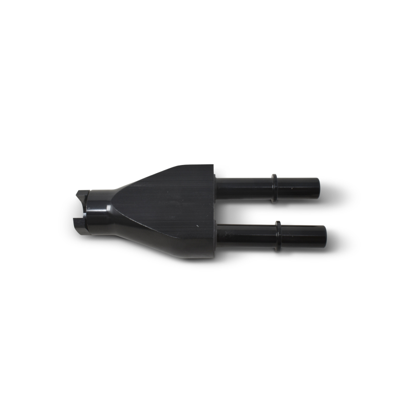 Russell Adapter Y-Block 3/8in Sae Quick Disconnect Female To 2X 3/8in Sae Qd Male Blk Anodized
