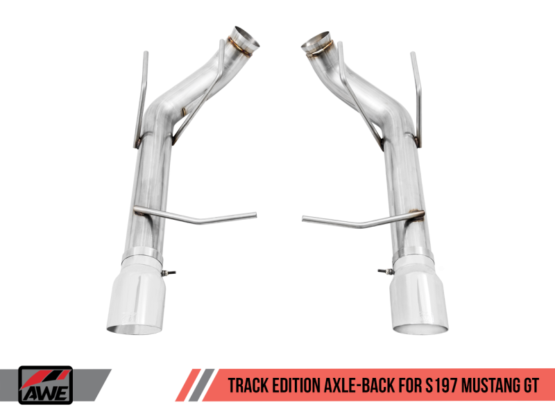 AWE Tuning S197 Mustang GT Axle-Back Exhaust - Track Edition (Chrome Silver Tips) thumbnail 6
