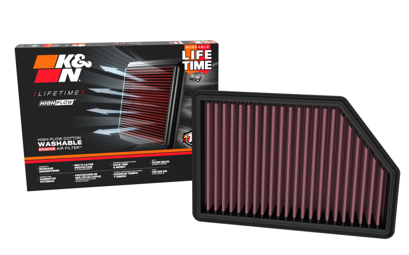 K&N 2020 Chevrolet Silverado 2500/3500 6.6L Diesel Drop In Replacement Air Filter thumbnail 5
