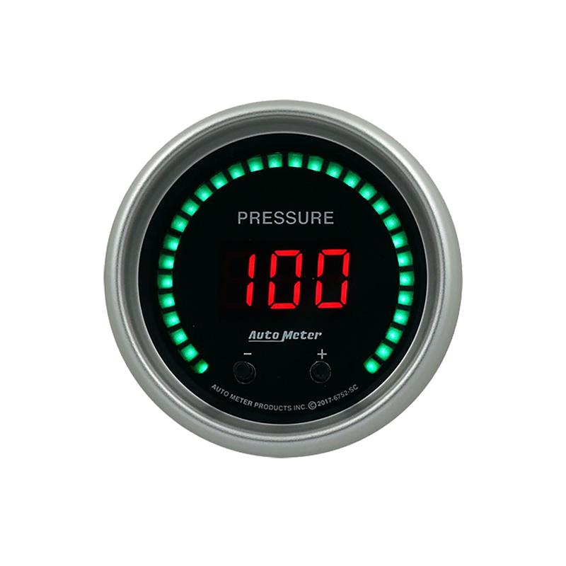 Autometer 52.4mm Black Switchable 0-1600 PSI/0-110 BAR Fluid Pressure Sport-Comp Elite Digital Gauge