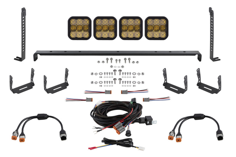 Diode Dynamics 14-23 Toyota 4Runner SS5 Stealth Grille LED 4-Pod Kit - Sport Yellow Combo thumbnail 2