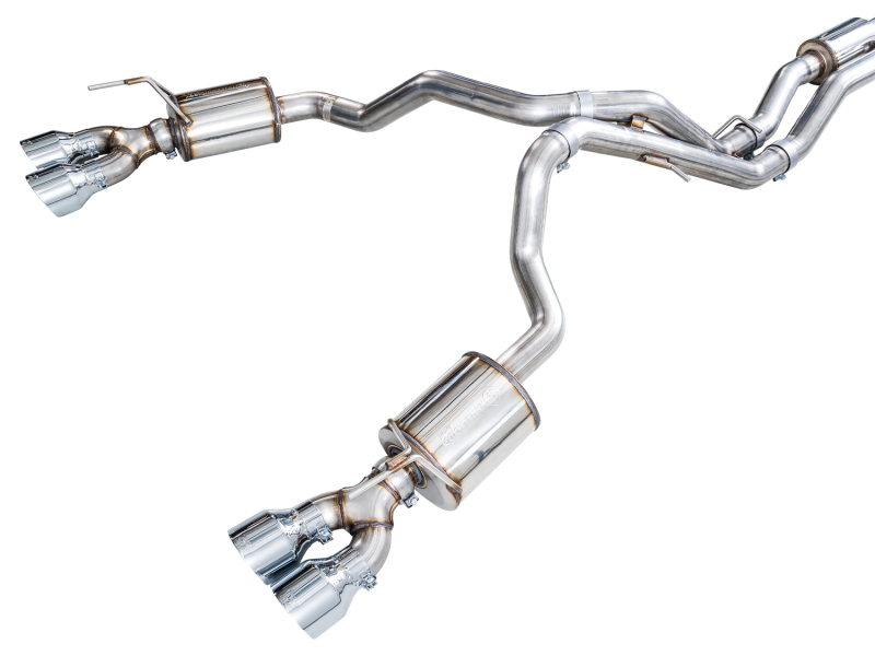 AWE Tuning 2021+ Cadillac Escalade 6.2L ESV 0FG Dual Exit Exhaust System w/ 5in Chrome Silver Tips thumbnail 9