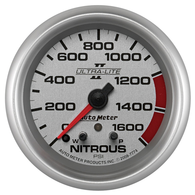 AutoMeter Gauge Nitrous Press 2-5/8in. 1600PSI Stepper Motor W/ Peak & Warn Ultra-Lite II thumbnail 2