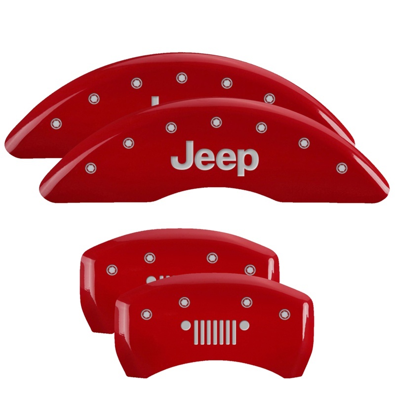 MGP 4 Caliper Covers Engraved Front & Rear MGP Red finish silver ch thumbnail 6