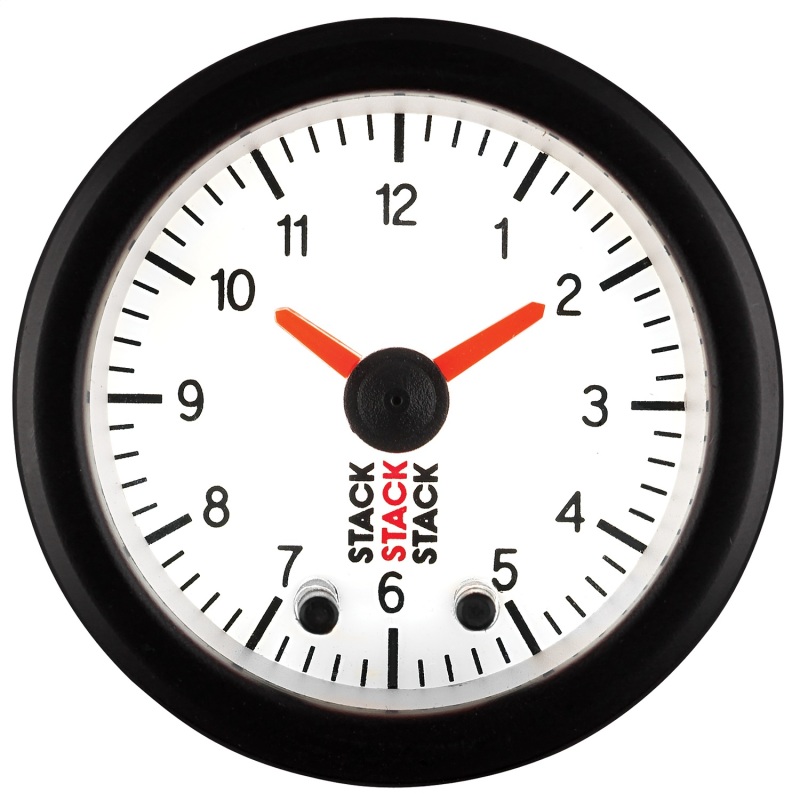Autometer Stack Analog Clock Gauge - White thumbnail 3