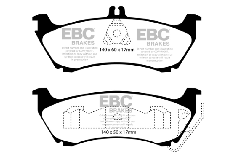 EBC 99-02 Mercedes-Benz M-Class (ML) ML320 3.2 Greenstuff Rear Brake Pads thumbnail 4