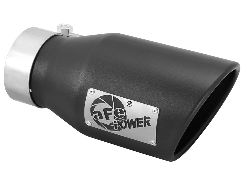 aFe Power Gas Exhaust Tip Black- 3 in In x 4.5 out X 9 in Long Bolt On (Black) thumbnail 2