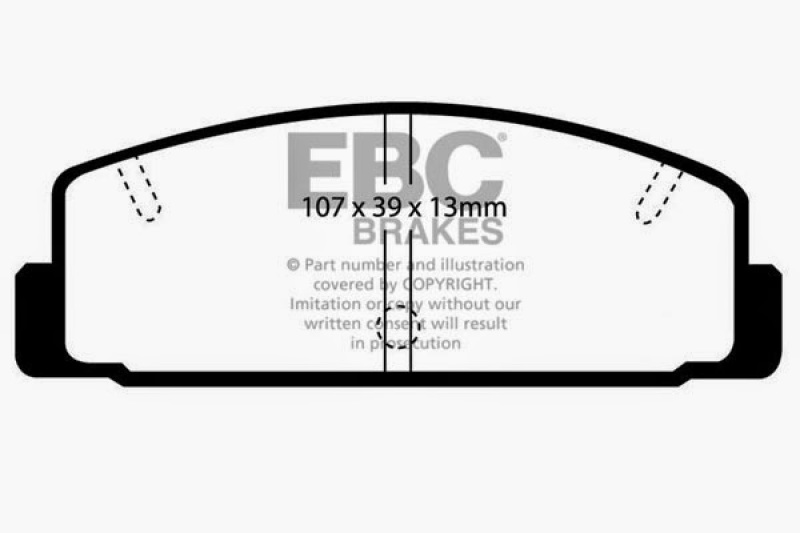 EBC 03-04 Mazda Protege 2.0 Turbo (Mazdaspeed) Yellowstuff Rear Brake Pads thumbnail 4