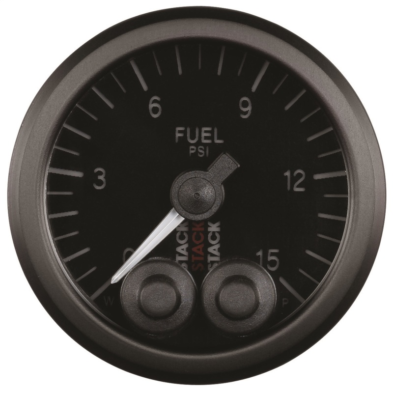 Autometer Stack 52mm 0-15 PSI 1/8in NPTF Male Pro-Control Fuel Pressure Gauge - Black thumbnail 4