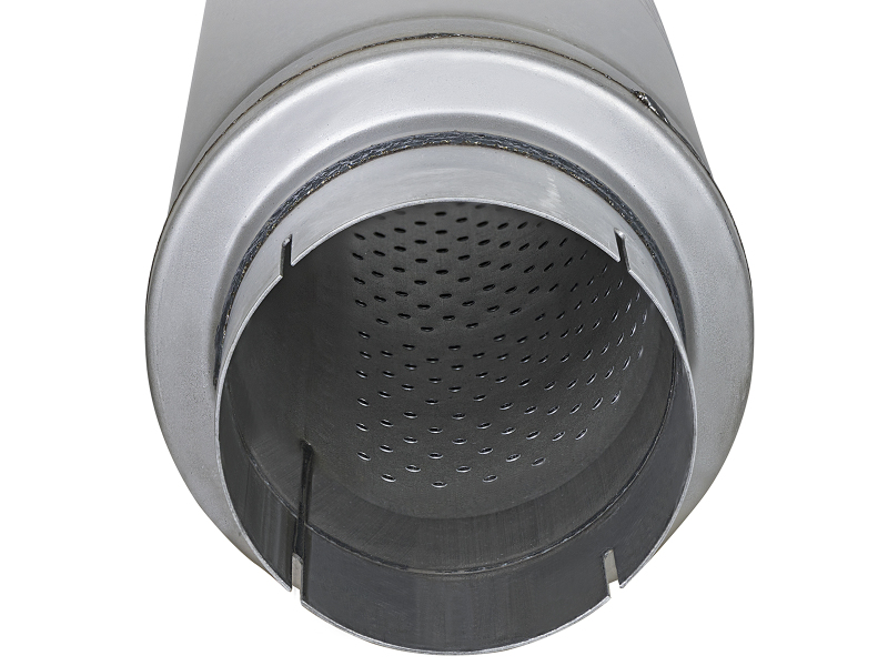 aFe ATLAS Aluminized Steel Muffler 5in Center/Center 24in L x 7in Diameter - Round Body thumbnail 9